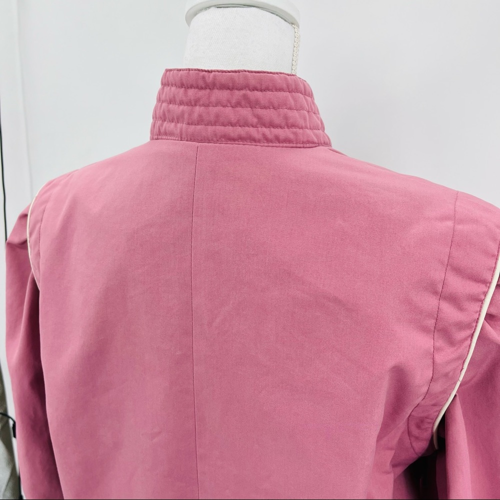 Vintage 80s Womens Bomber Jacket Coat Pink Windbreaker Size L - Picture 10 of 10